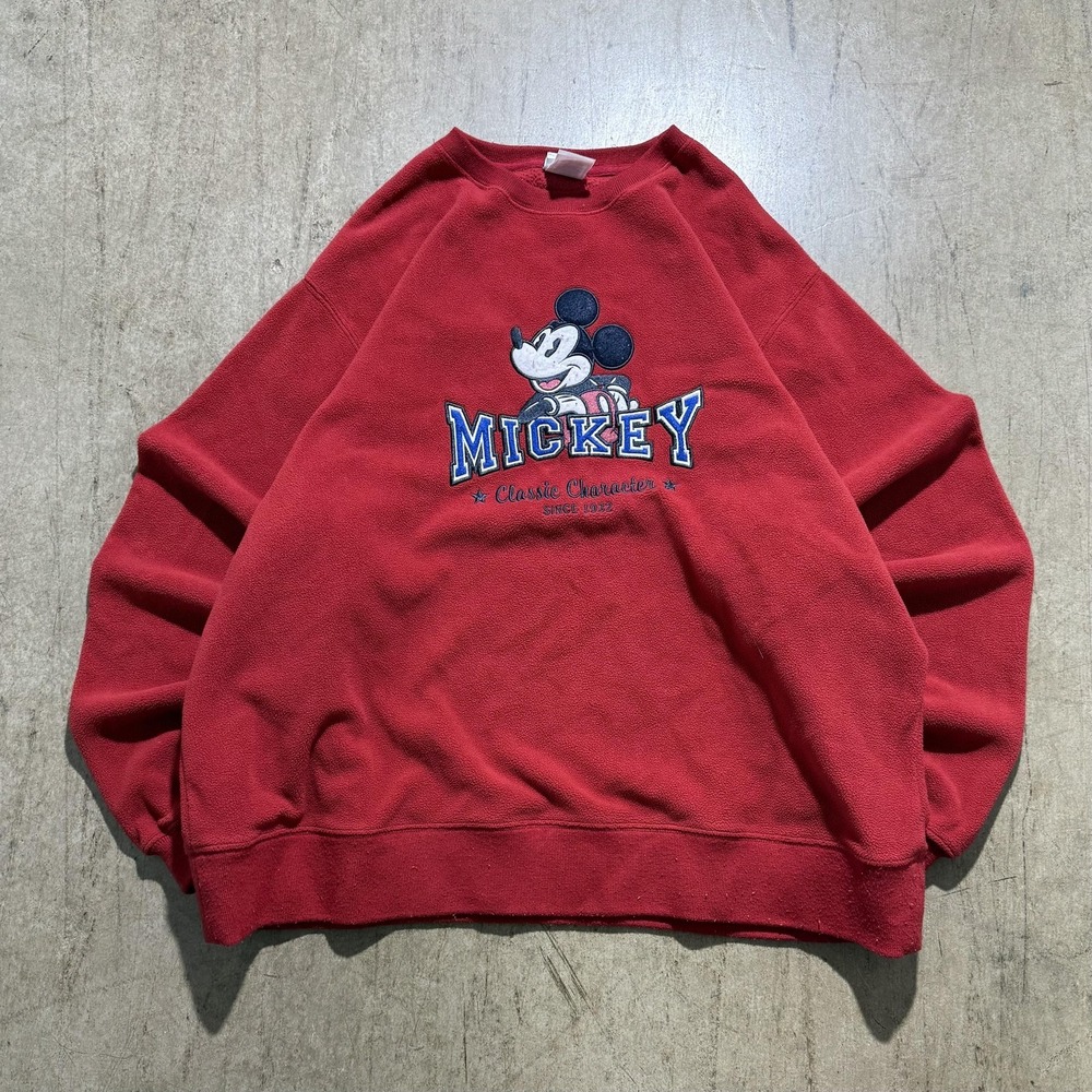 Vintage Disney Store Mickey Sweatshirt Mens Large Red Crewneck Graphic 90s